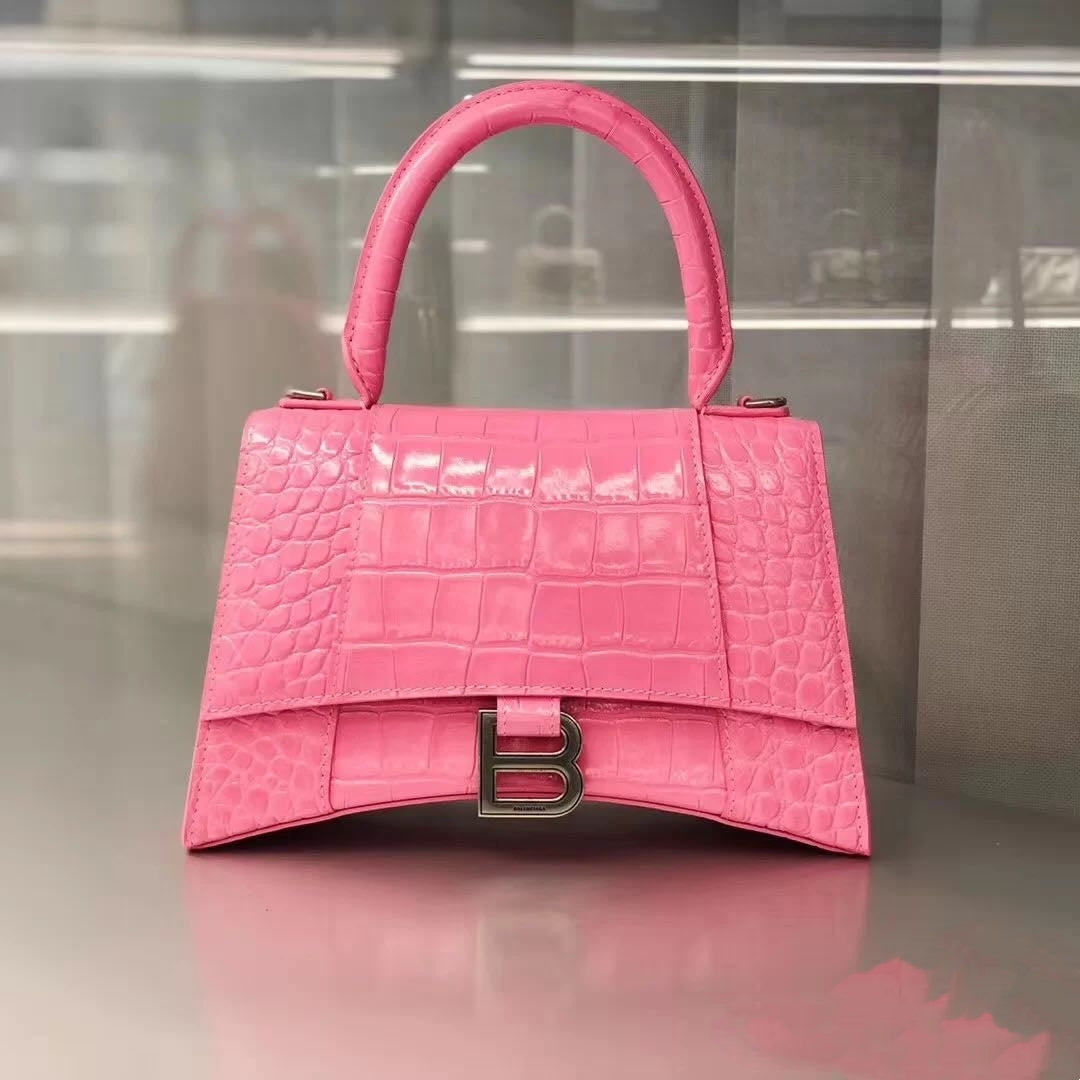 Small Balenciaga Crocodile Hour Glass Bag