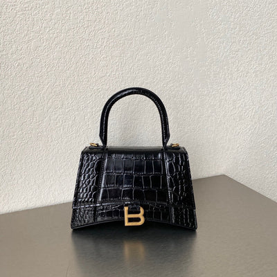 Small Balenciaga Crocodile Hour Glass Bag