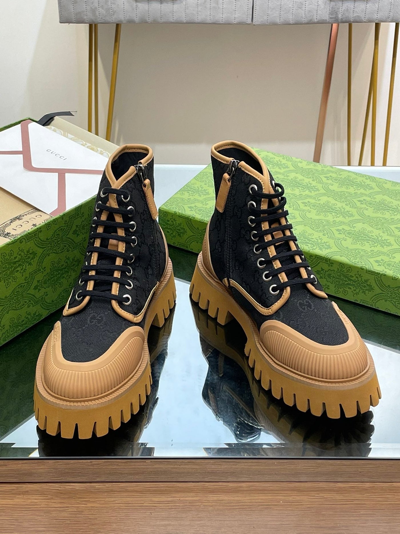 Gucci  GG Canvas Boots