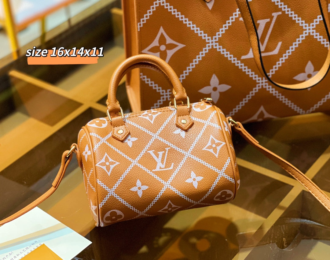 Brown Louis Vuitton Budget Bag 3 Piece Set