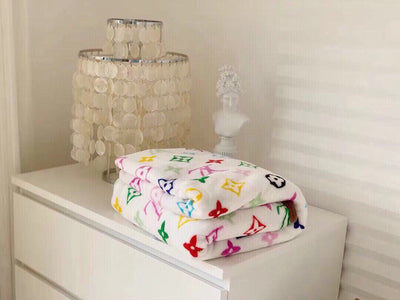 Rainbow Monogram Blanket Home Decor