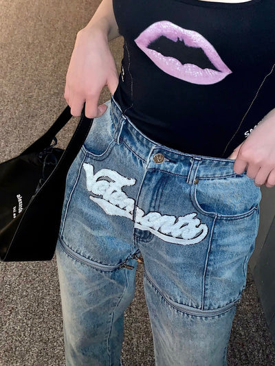 Vetements Cut Out Denim Bottoms