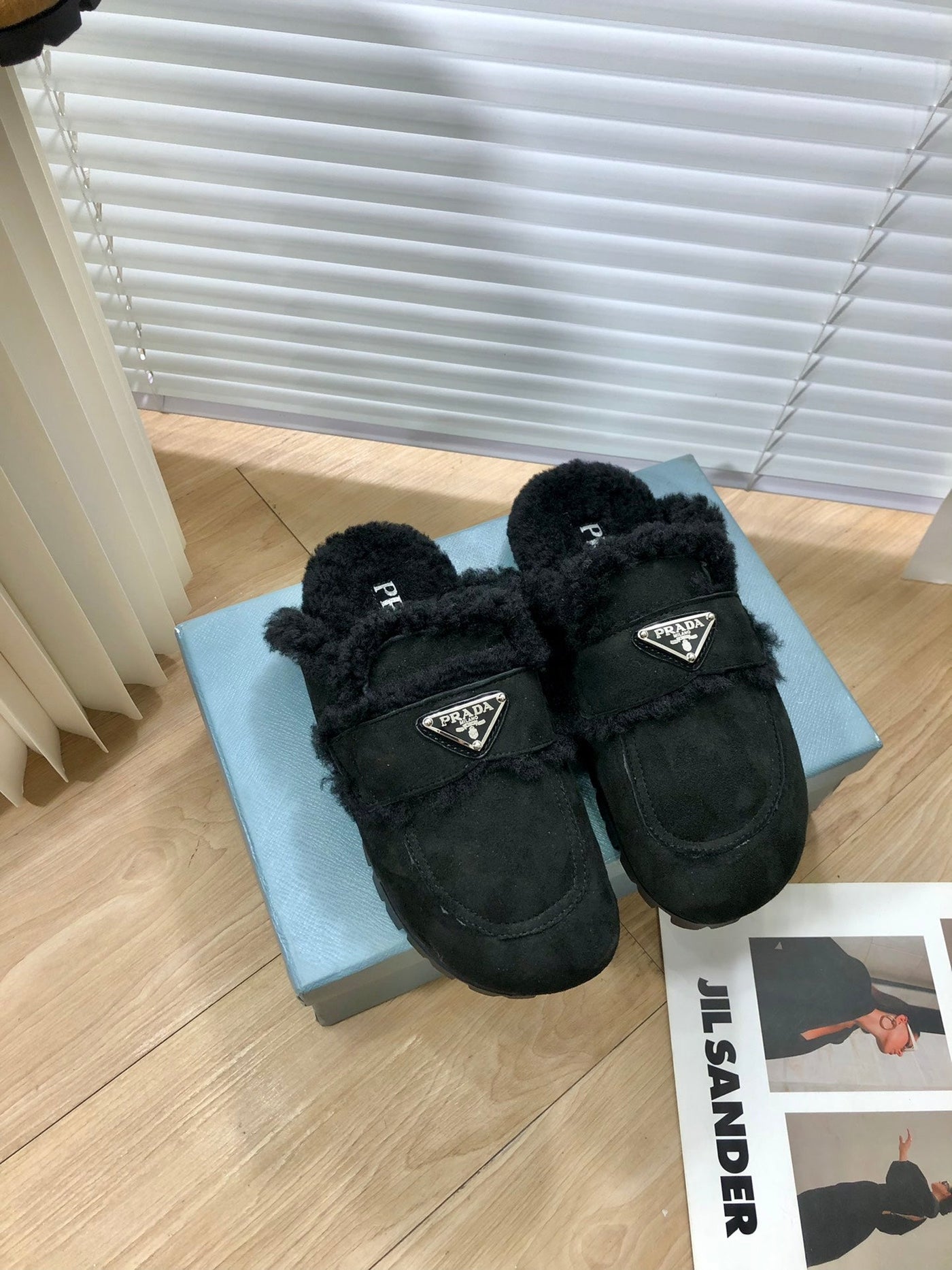 Prada Shearling Slippers