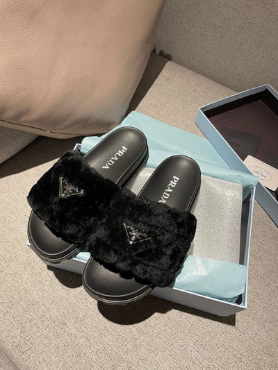 Prada Fur Slides