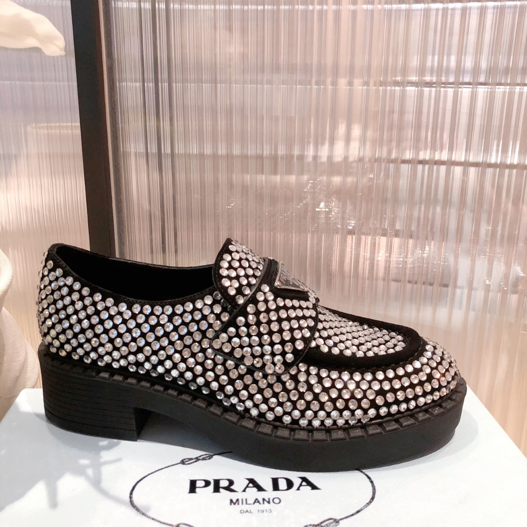 Crystal Prada Loafers