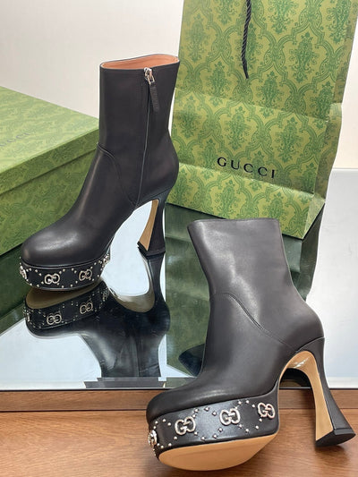 Gucci  Platform Boots With GG Studs