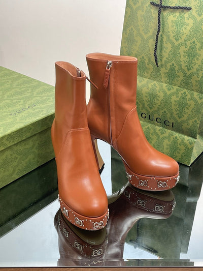 Gucci  Platform Boots With GG Studs