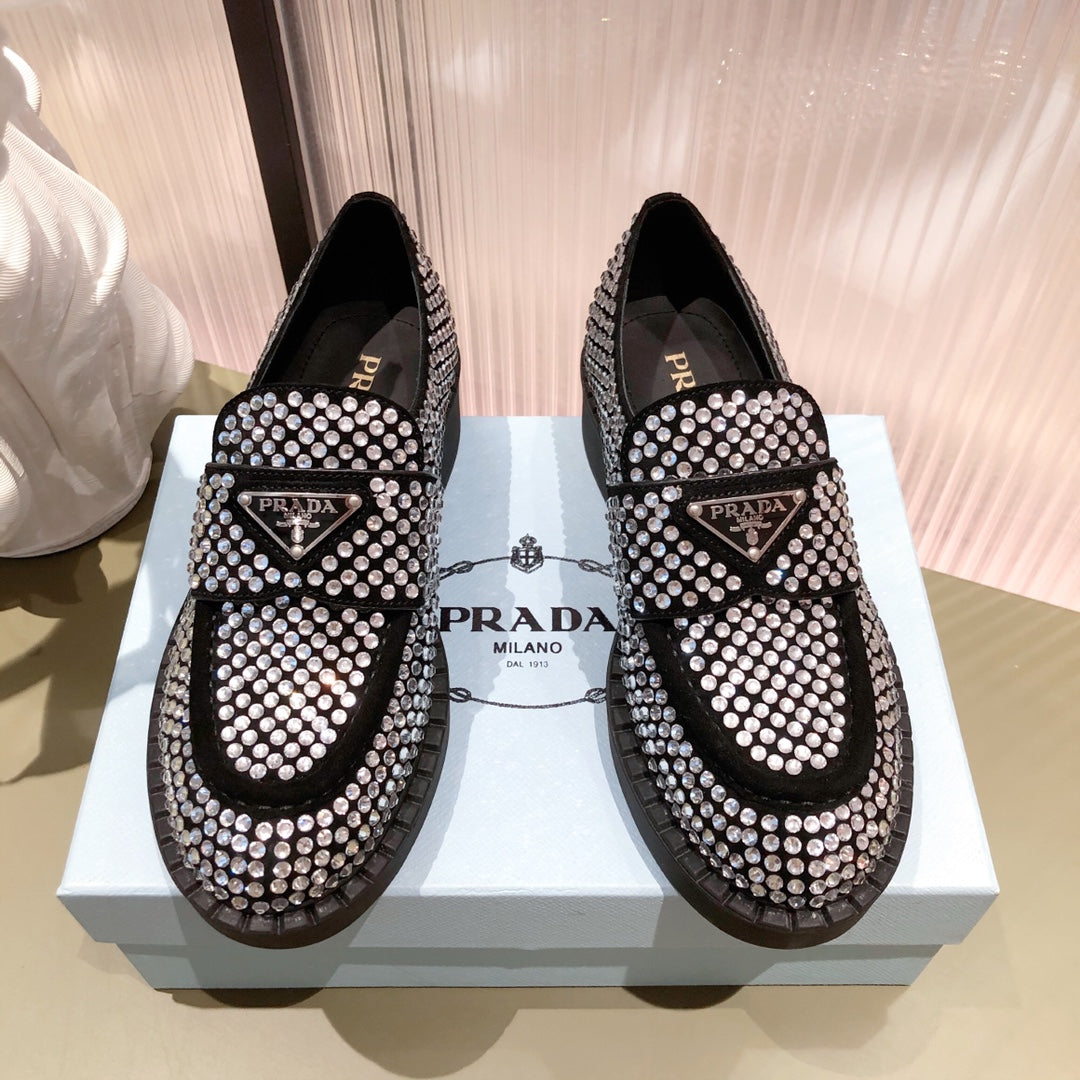 Crystal Prada Loafers