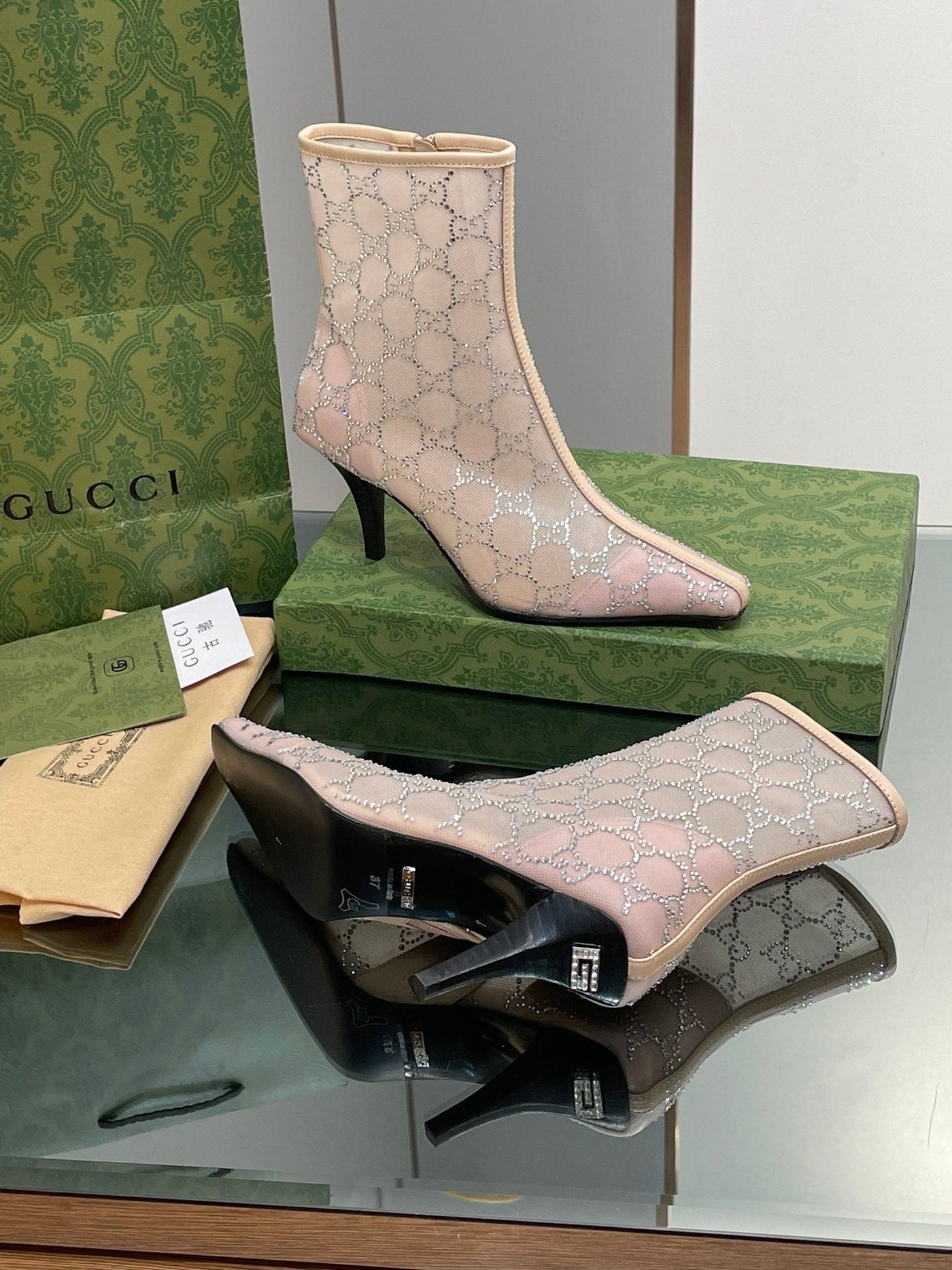 Gucci  GG Mid Heel Boots