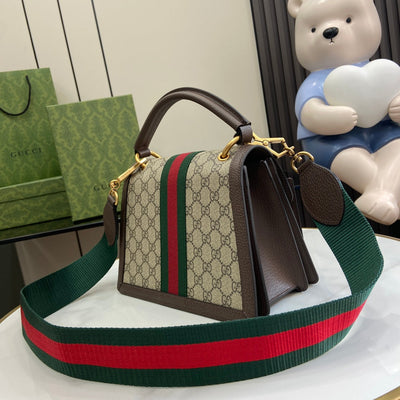 GUCCI GG Supreme Monogram Queen Margaret Top Handle Bag