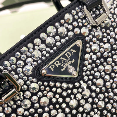 Prada Crystal Studded Satin Tote Bag