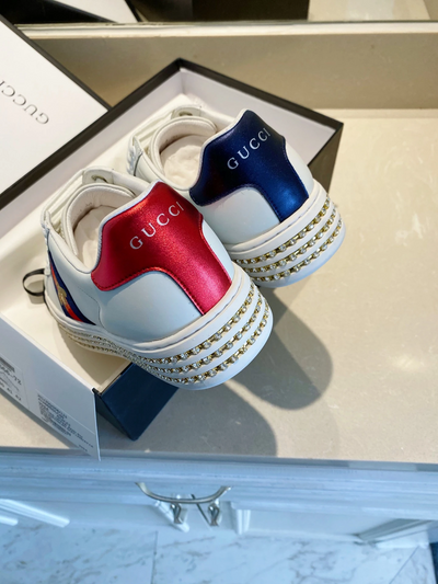 Gucci Ace Crystal Embellished Shoes