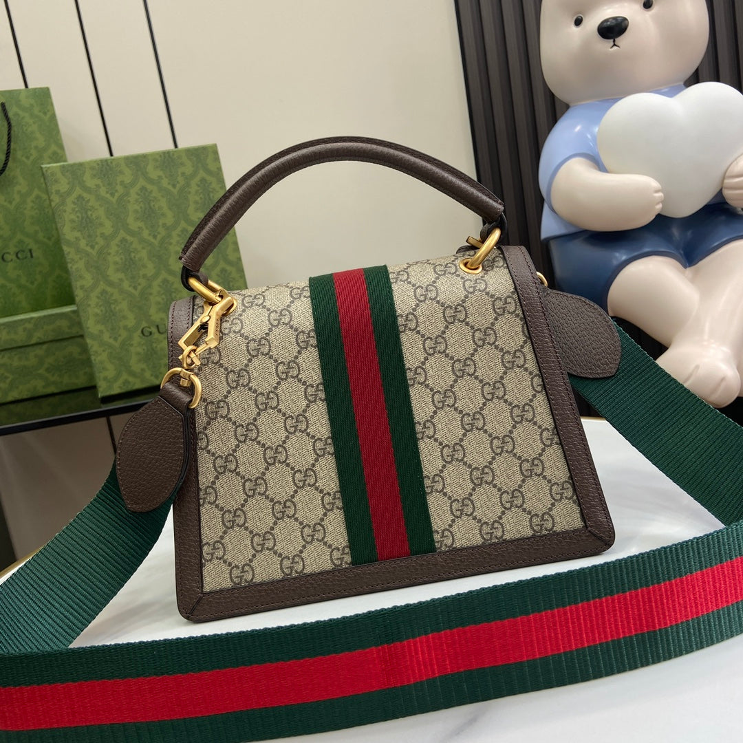 GUCCI GG Supreme Monogram Queen Margaret Top Handle Bag