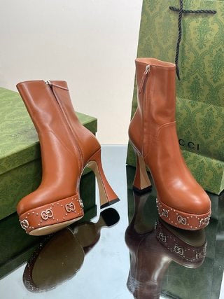 Gucci  Platform Boots With GG Studs