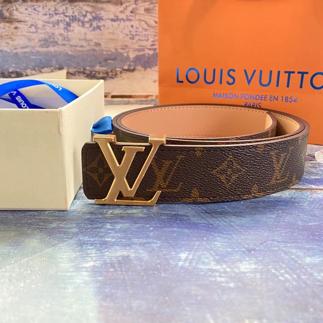 Men's Louis Vuitton Brown Monogram Belt