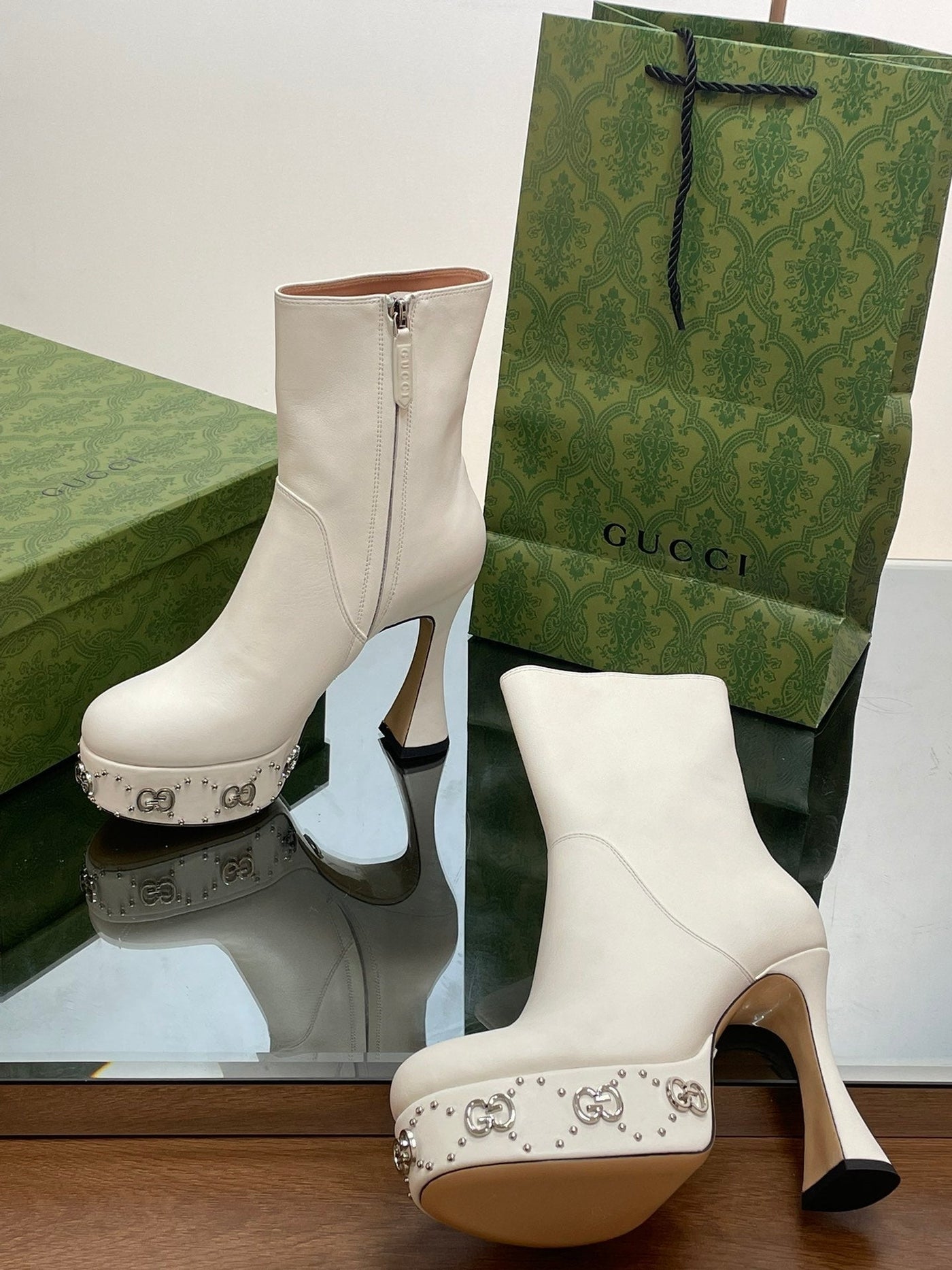 Gucci  Platform Boots With GG Studs