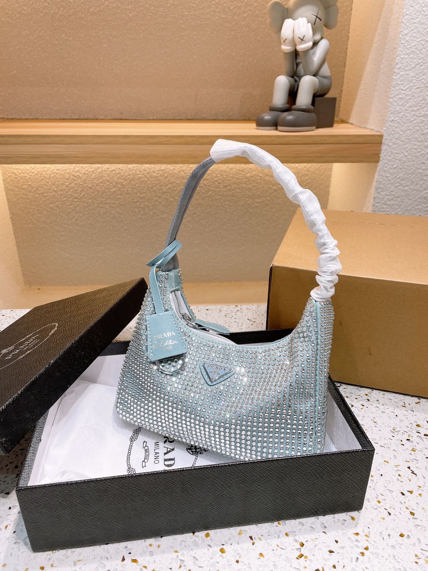 Budget Prada Bag With Crystals