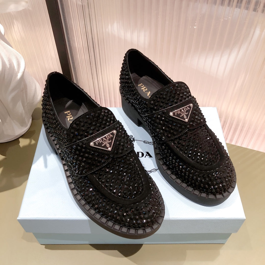 Crystal Prada Loafers