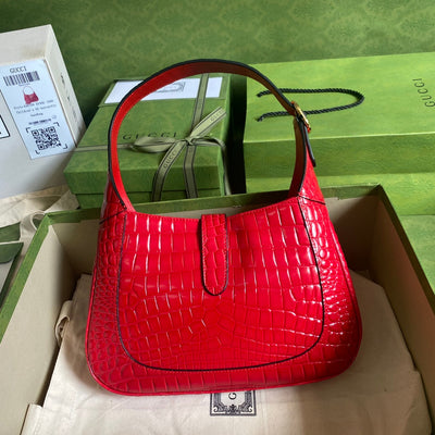 Gucci Jackie Small Crocodile Shoulder Bag