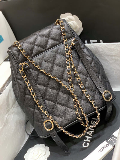 Chanel Grained Calfskin Backpack Bag