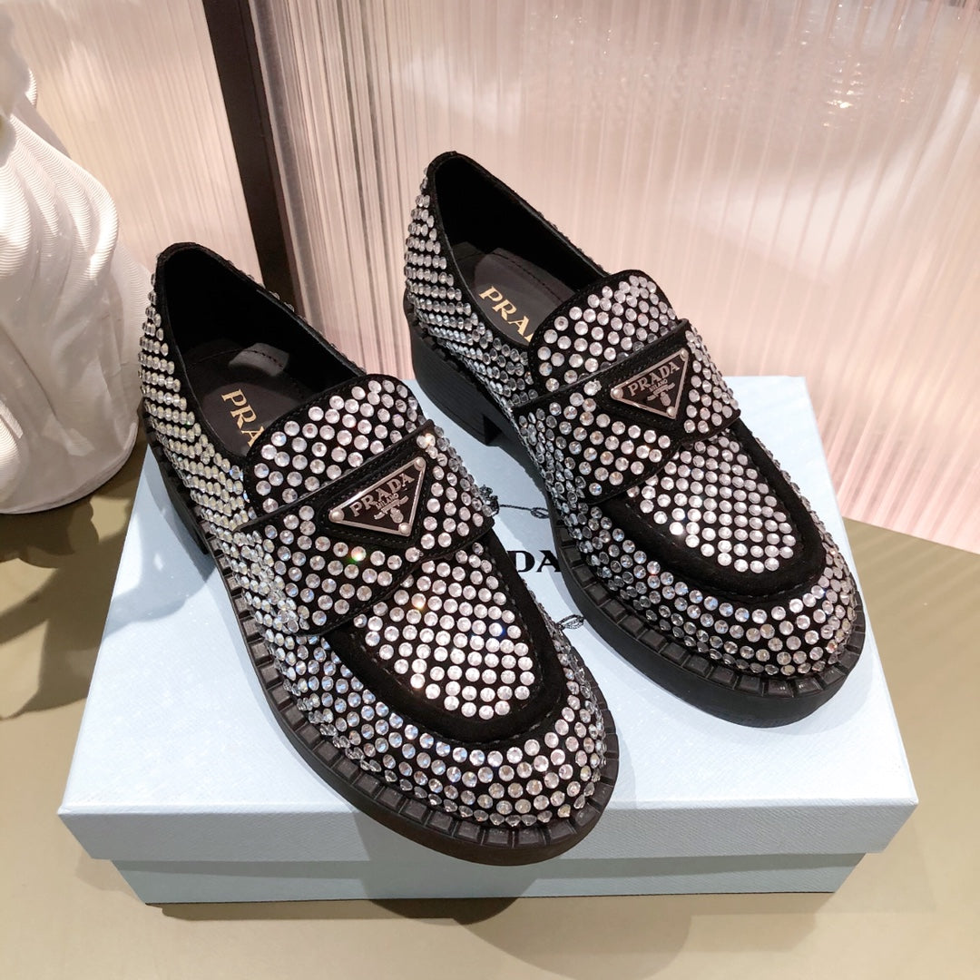 Crystal Prada Loafers