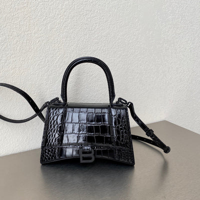 Small Balenciaga Crocodile Hour Glass Bag