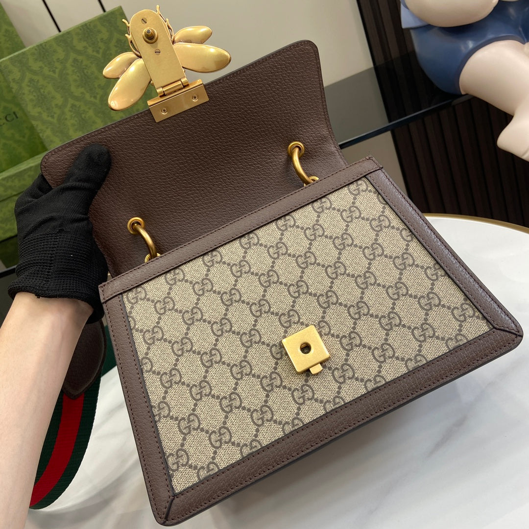 GUCCI GG Supreme Monogram Queen Margaret Top Handle Bag