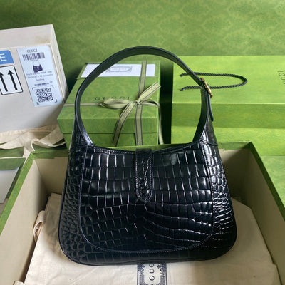 Gucci Jackie Small Crocodile Shoulder Bag