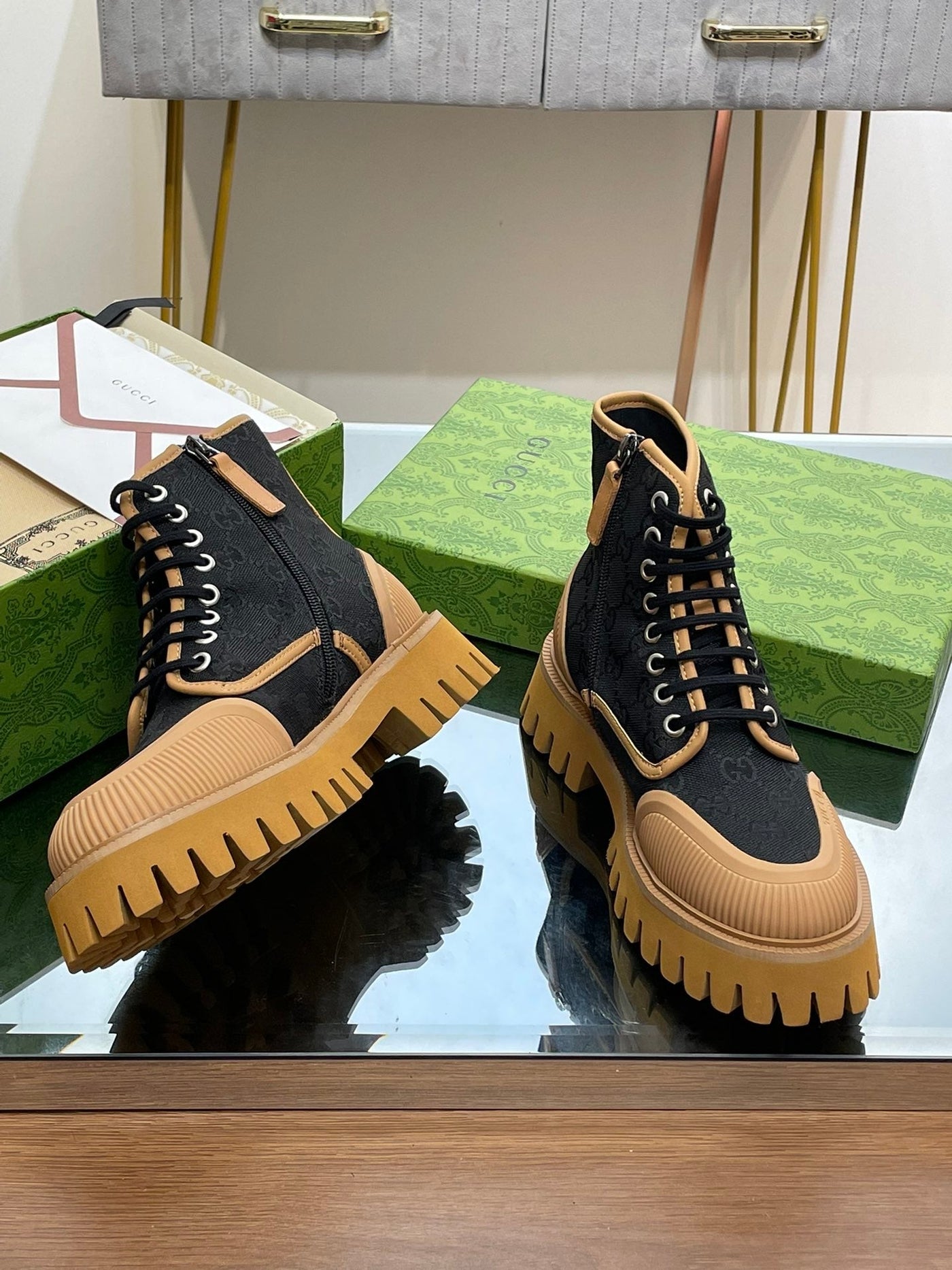 Gucci  GG Canvas Boots