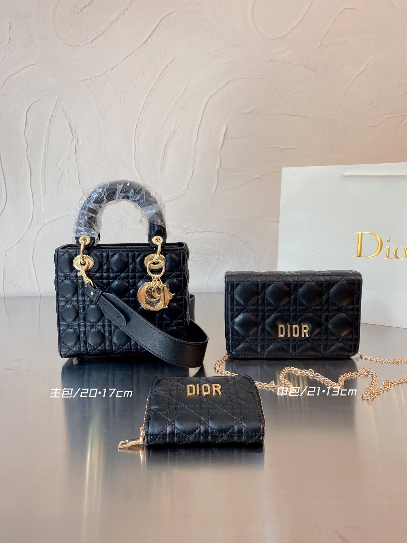 Budget Dior Lady Bag + Crossbody + Wallet