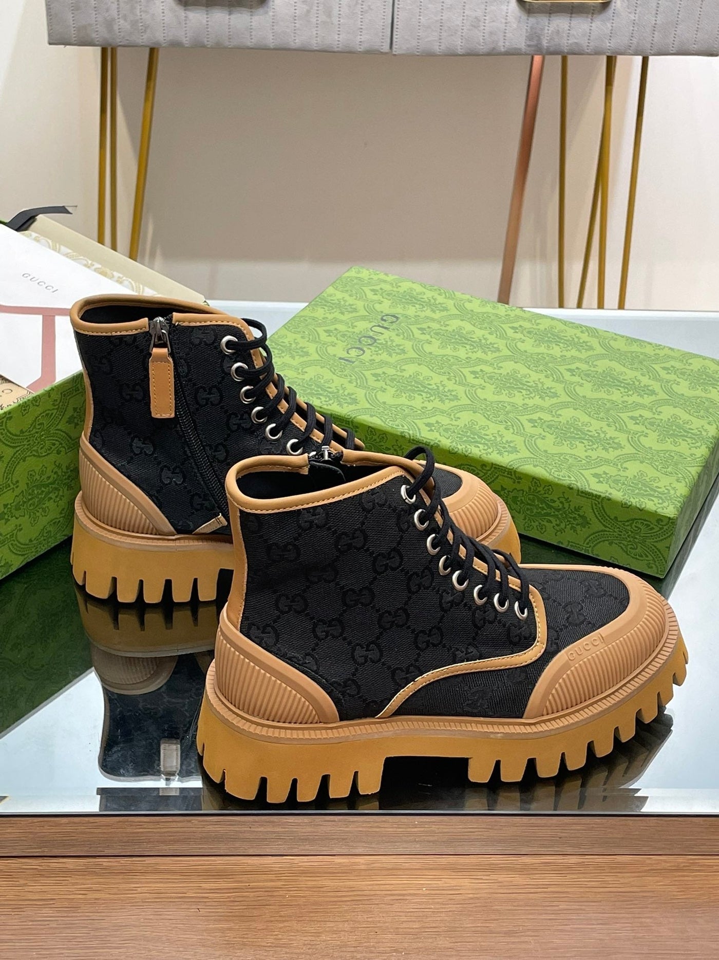 Gucci  GG Canvas Boots