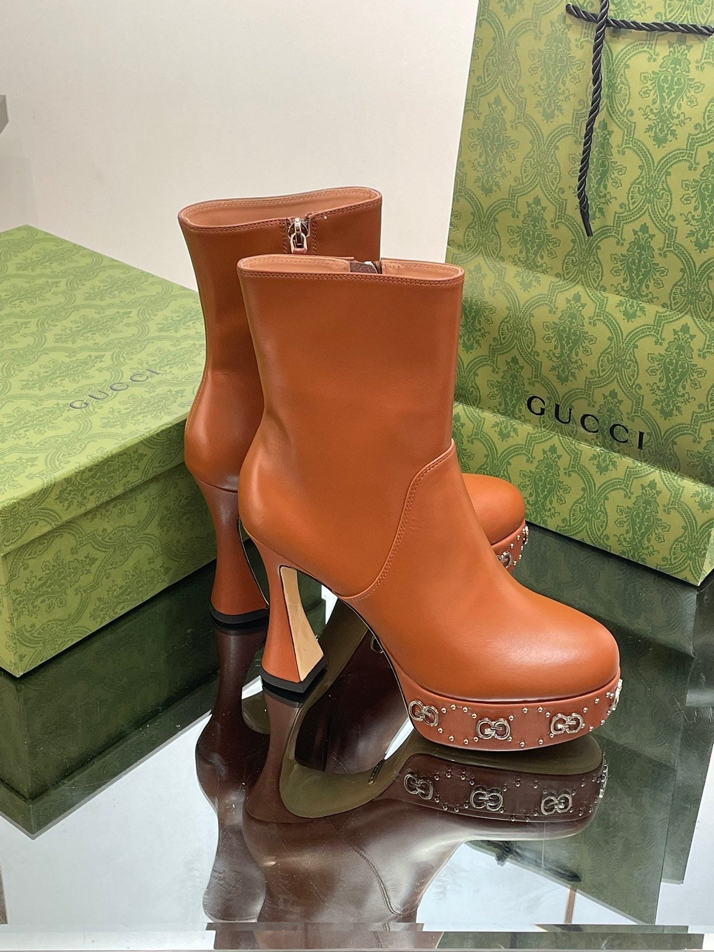 Gucci  Platform Boots With GG Studs