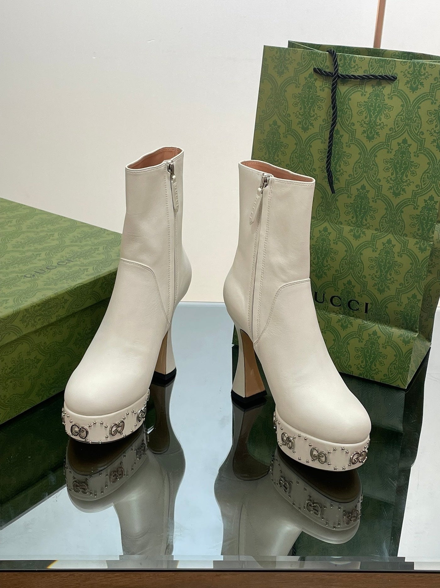 Gucci  Platform Boots With GG Studs