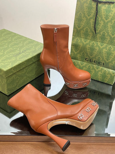 Gucci  Platform Boots With GG Studs