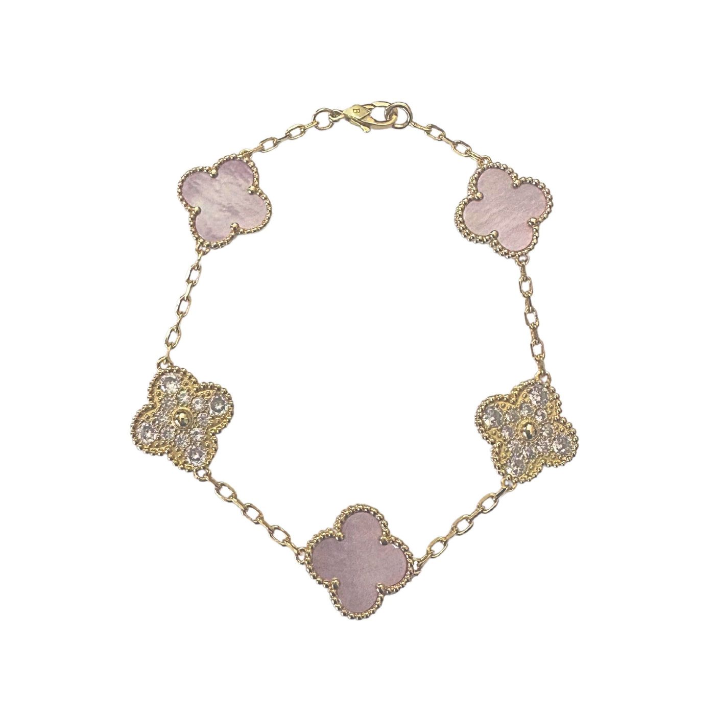 CRYSTELLE CLOVER BRACELET - BLUSH