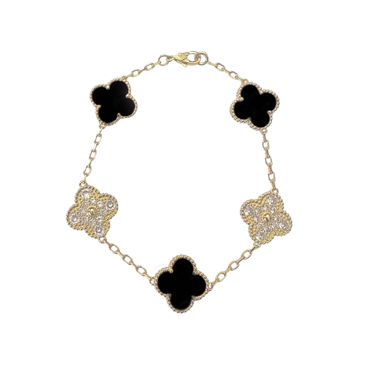 CRYSTELLE CLOVER BRACELET - NOIR