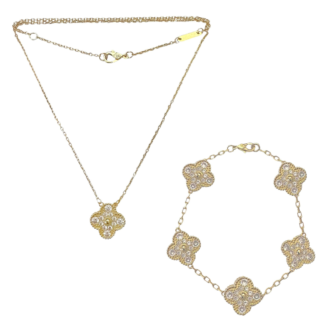 CRYSTELLE CLOVER SET - GOLD