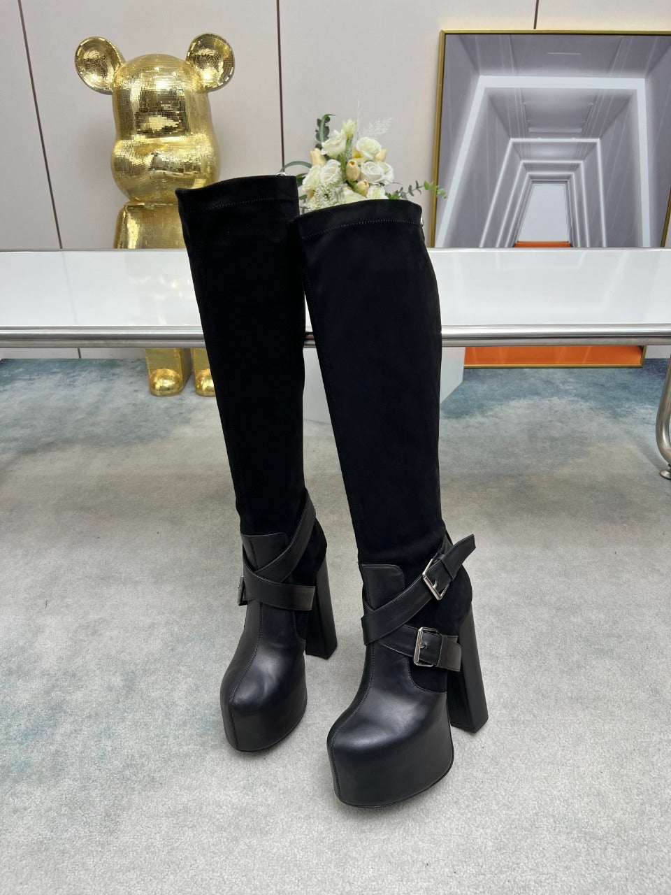 YSL Knee High Boots