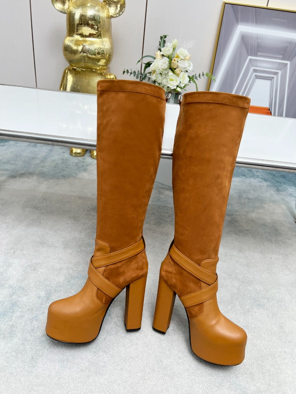 YSL Knee High Boots