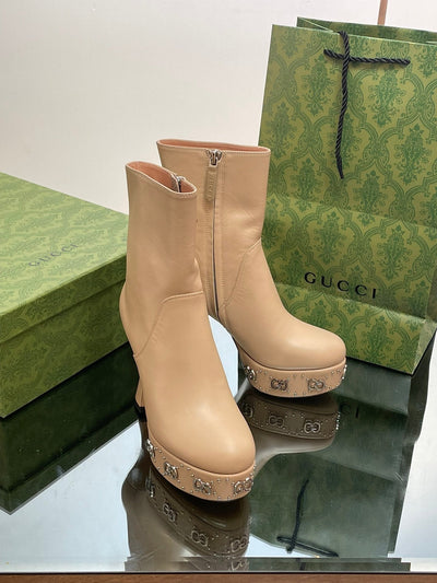 Gucci  Platform Boots With GG Studs