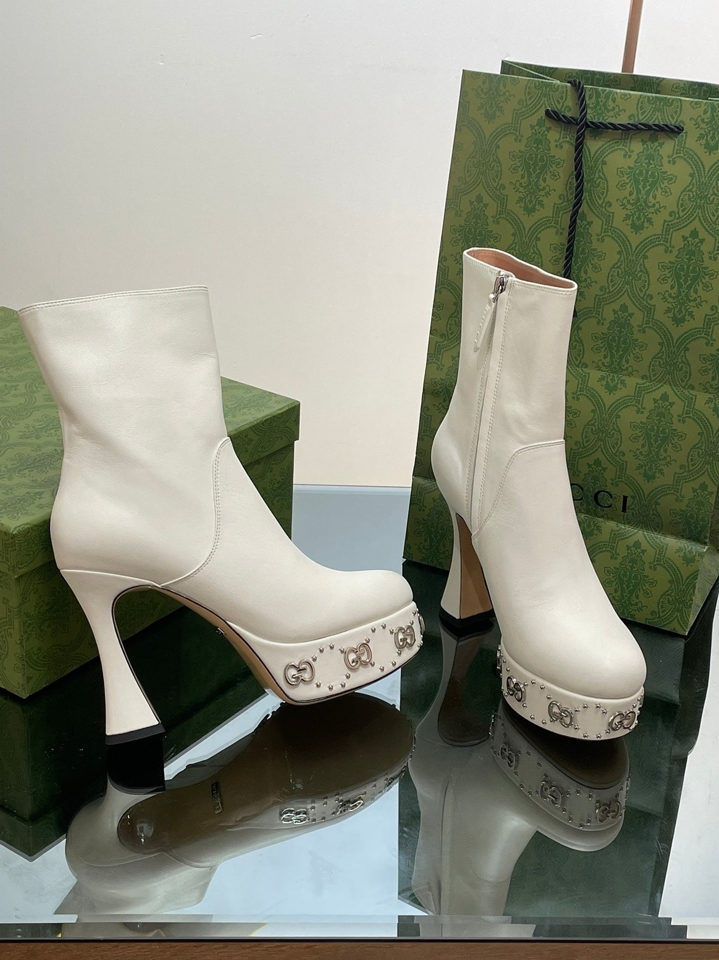 Gucci  Platform Boots With GG Studs