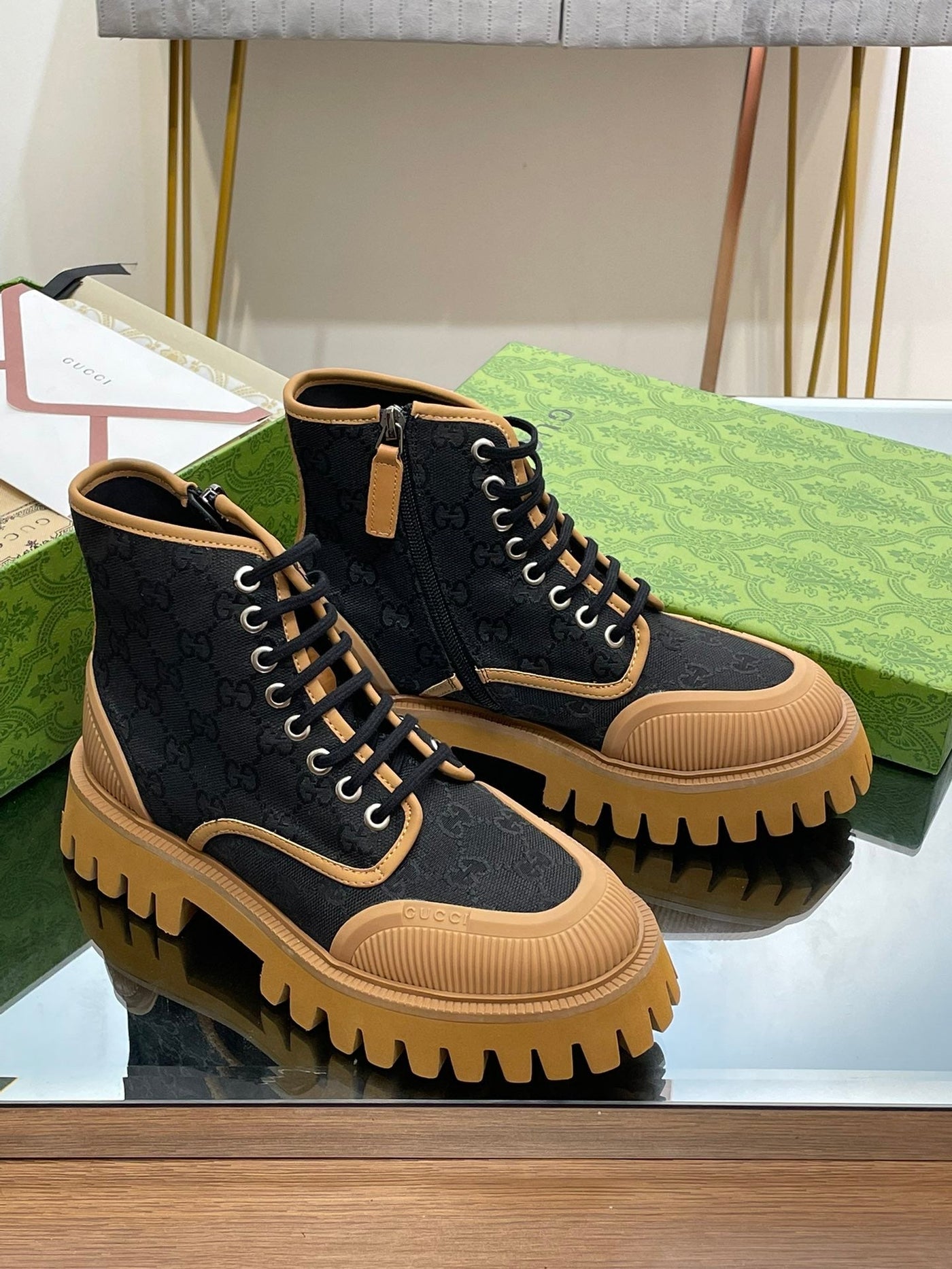 Gucci  GG Canvas Boots