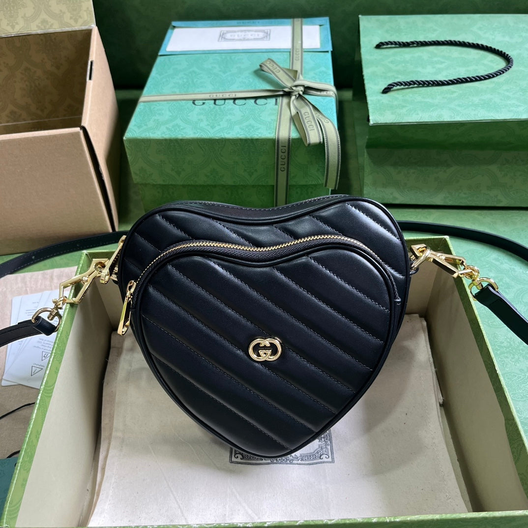 Gucci Interlocking G Mini Heart Shoulder Bag