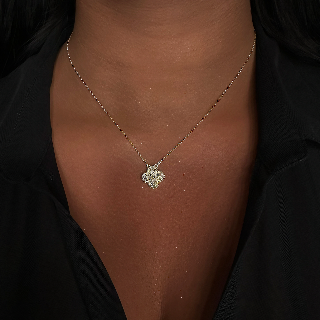 CRYSTELLE CLOVER NECKLACE - GOLD