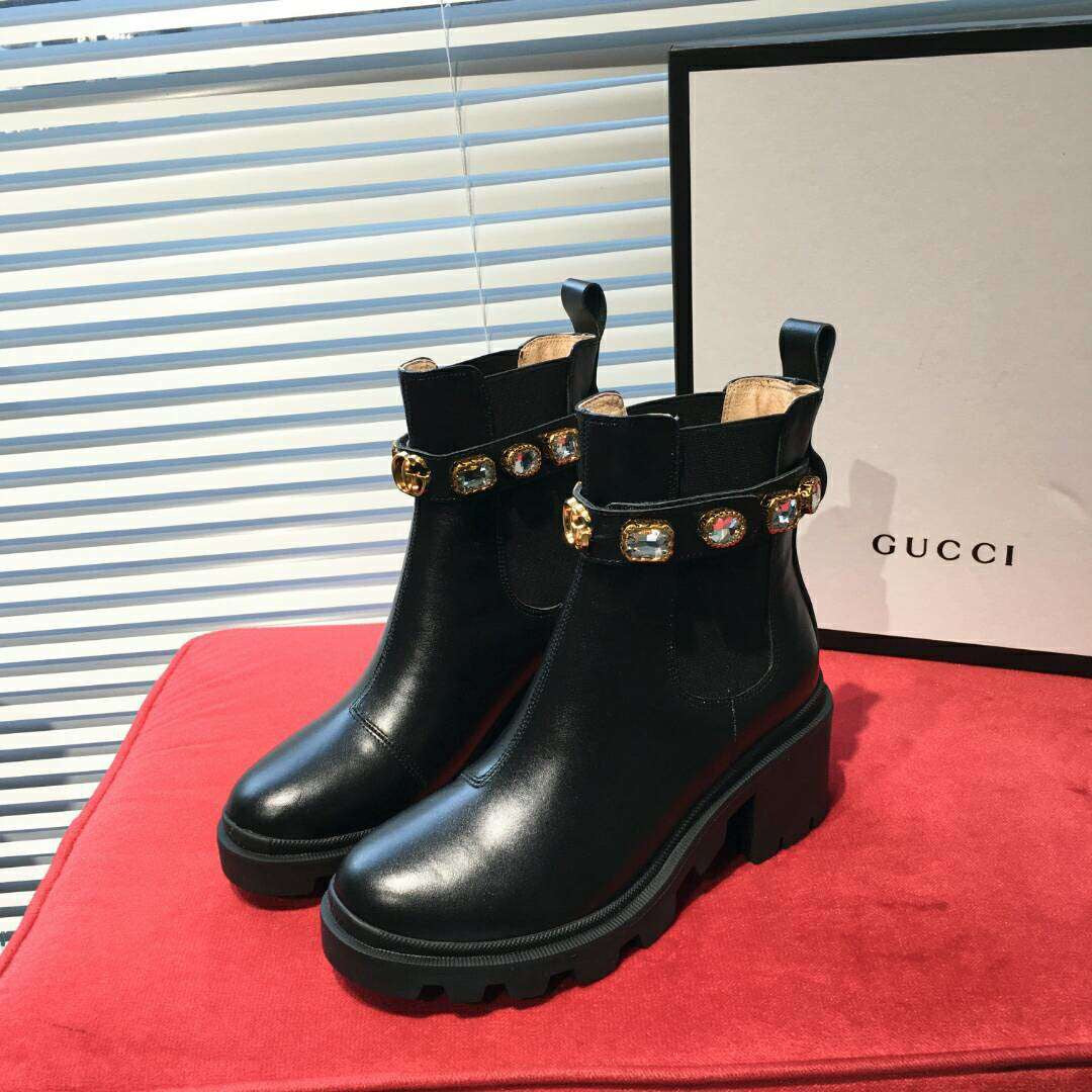 Gucci Diamond Snake Boots