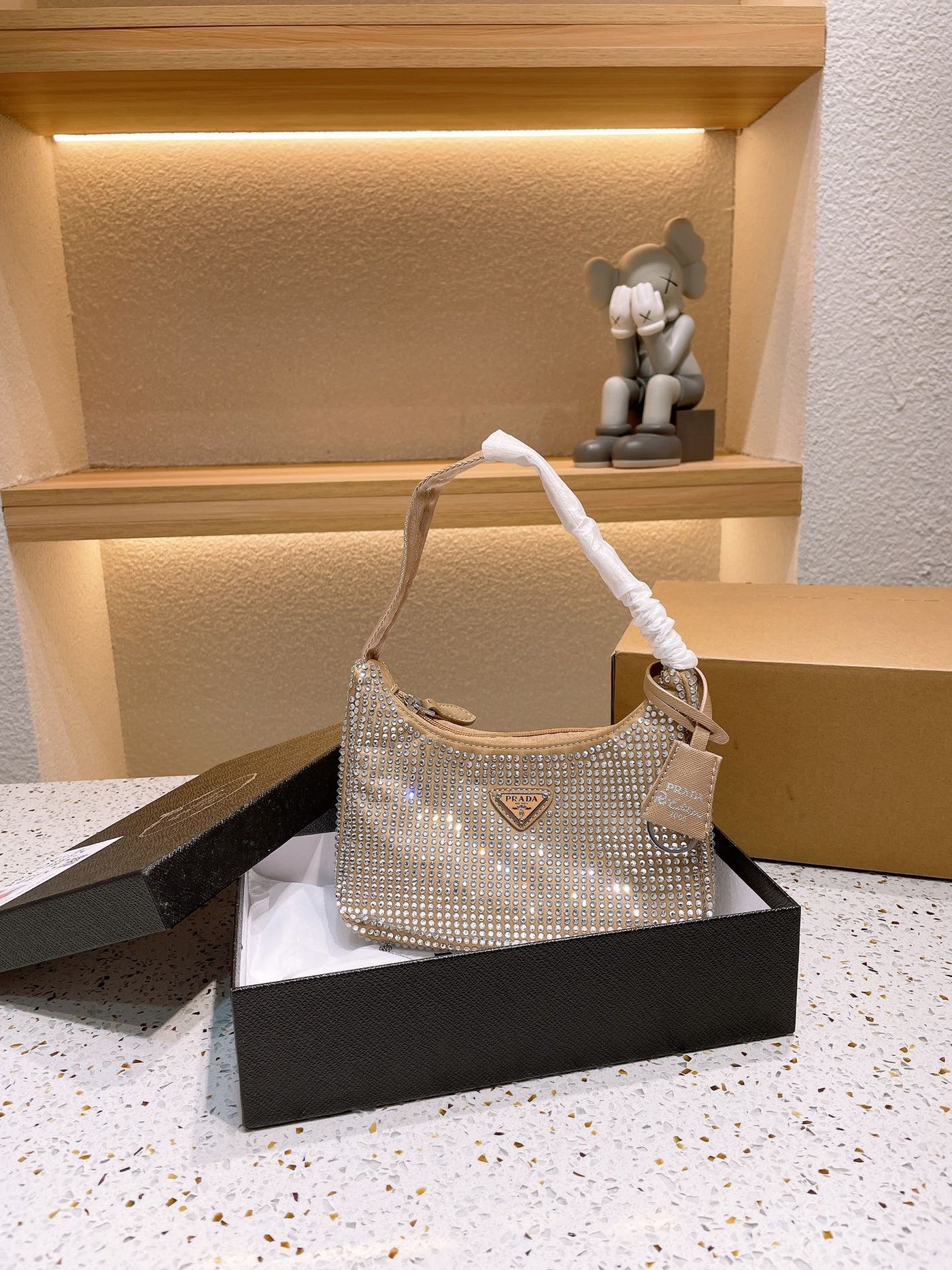 Budget Prada Bag With Crystals