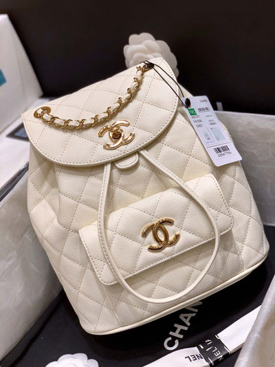 Chanel Grained Calfskin Backpack Bag