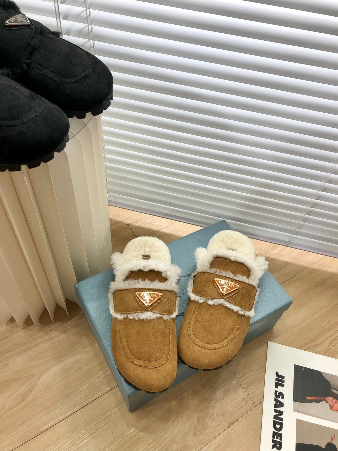 Prada Shearling Slippers