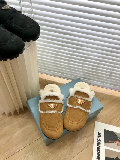 Prada Shearling Slippers