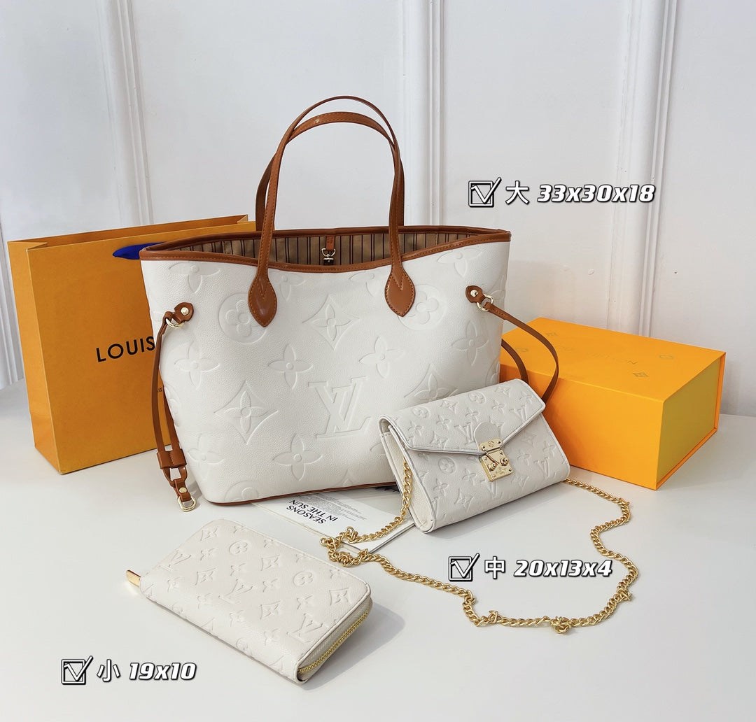 Cream Louis Vuitton Budget 3 Piece Set